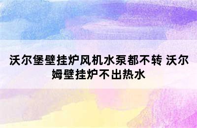 沃尔堡壁挂炉风机水泵都不转 沃尔姆壁挂炉不出热水